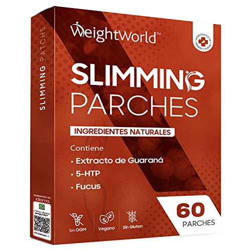 Parches Slim Patch, 60 Parches - Pack Detox Slim Dietéticos con Extracto de Guaraná, 5 HTP y Fucus, Para Vientre, Piernas, Glúteos, Abdomen, Cintura, Apto para Pieles Sensibles, 2 Meses de Suministro