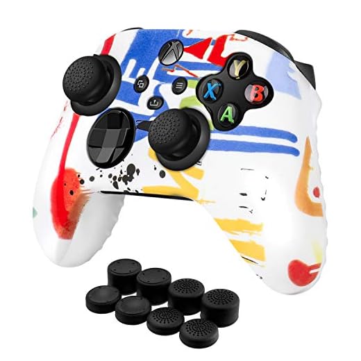 TNP Capa para controle + conjunto de 8 garras para polegar (tinta) compatível com Xbox Series X/S – Gel de silicone antiderrapante macio e tampas de borracha para jogos e videogames