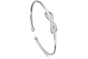 Women's Infinity Bangle Bracelets | 925 Sterling Silver Mobius Knot Cuff Bracelets