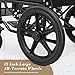 Athena Collection Lightweight Wheelchair for Adults Seniors, Foldable Transport Wheel Chair with Cushion, 17