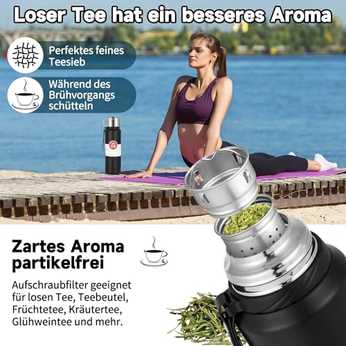 Novent Borraccia Termica 1,5 Litri Acciaio Inox – Thermos 1500Ml – Bottiglia Termica Sport & Outdoor – Mantiene 12H Caldo / 24H Freddo – Borraccia Acciaio Inox - 5