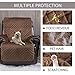 Velvet Recliner Covers Non Slip Waterproof Large Recliner Chair Covers for Leather Chairs Reversible Recliner Sofa Cover for Living Room Recliner Furniture Protectors Covers for Dog Pets Brown 28