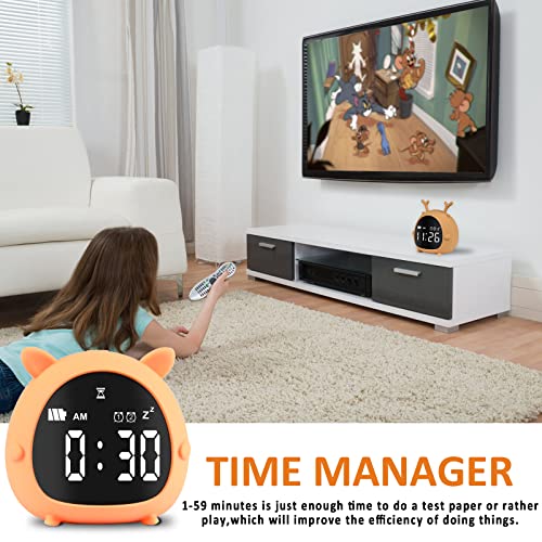 Evetto Dual Alarm Clock For Kids, Digital Alarm Clock With Snooze And Nightlight Adjustable Ringtones Volume Usb Charger 12/24H Small Cute Clocks For Kids Birthday Holiday #TOP2