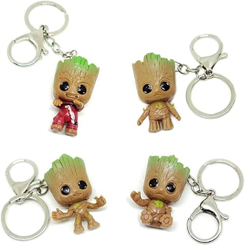 VNFLY Bonito llavero de personajes de animales, colección de mini figuras, decoración de macetas, decoración de pastel