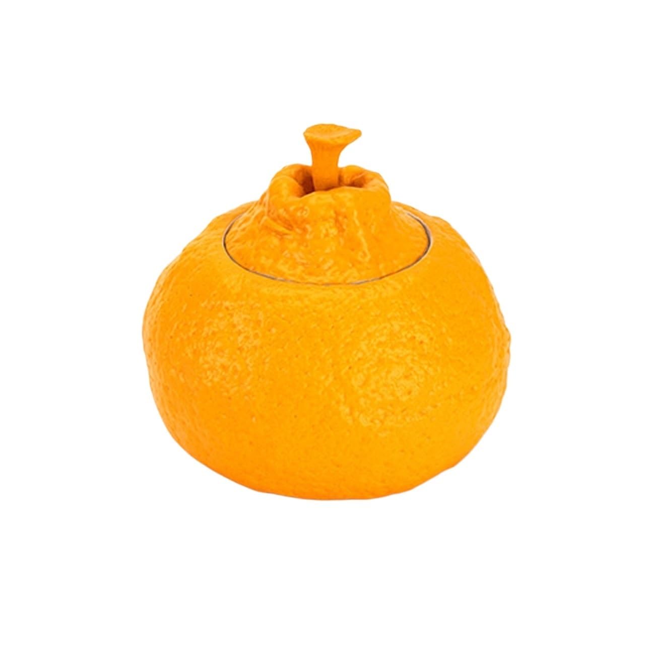 zhangrui1888 Tea Canister Ceramic Tea Jar Tangerine Shape Tins Containers with Lids Porcelain Ornament Pot Food Storage for Table Decoration, 220ml Tea Storage