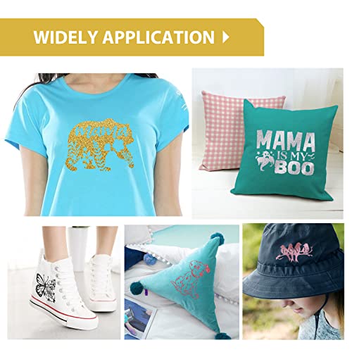 Image of HTVRONT Gold Glitter Heat Transfer Vinyl - 12 inch x 10ft Gold Glitter Iron on Vinyl for Shirts, Glitter HTV Vinyl Rolls for Heat Vinyl Design