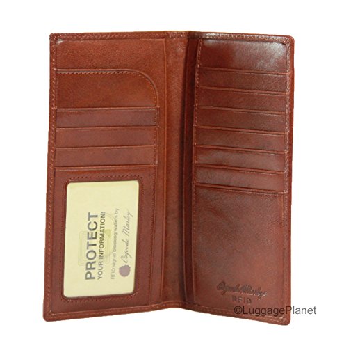 Sienna Collection Coat Pocket Mens RFID Leather Wallet (Whiskey)
