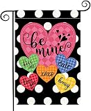 Valentine Garden Flags 28 x 40 Inch Burlap Double Sided House Garden Flag for Outdoor Lawn Yard Holi