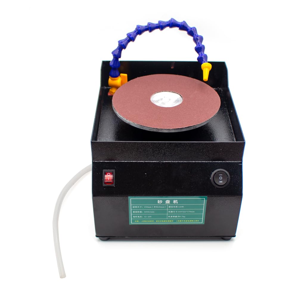 Afilador de Cuchillos Eléctrico Refrigerado Por Agua, Disco de Afilar Húmedo/Seco de 150 mm, Sistema de Circulación de Agua de Un Toque Y Velocidad Ajustable.