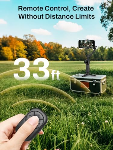 Image of AOCHUAN Gimbal Stabilizer for iPhone w /Bluetooth Remote, 3-axis Phone Stabilizer w /7.8 inch Extension Rod, AI Face Tracking Smartphone Gimbal, Gesture Control for Video Shooting - Smart V8 Kit Black