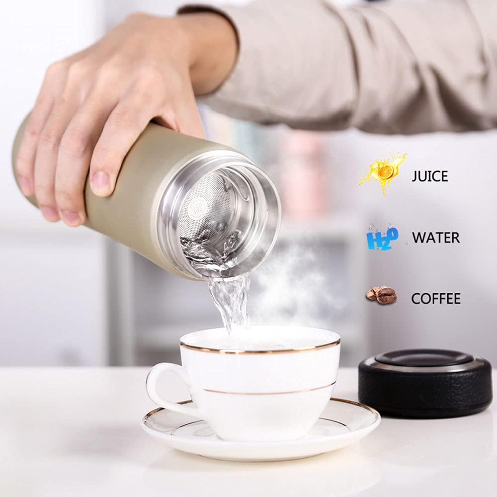 Calentador de frascos, Botella Termo de 500 ml Frascos de vacío de Acero Inoxidable Botella de Agua con Aislamiento térmico de Viaje Vaso Thermocup Café Té Taza de café (Color : B) (Color : C)