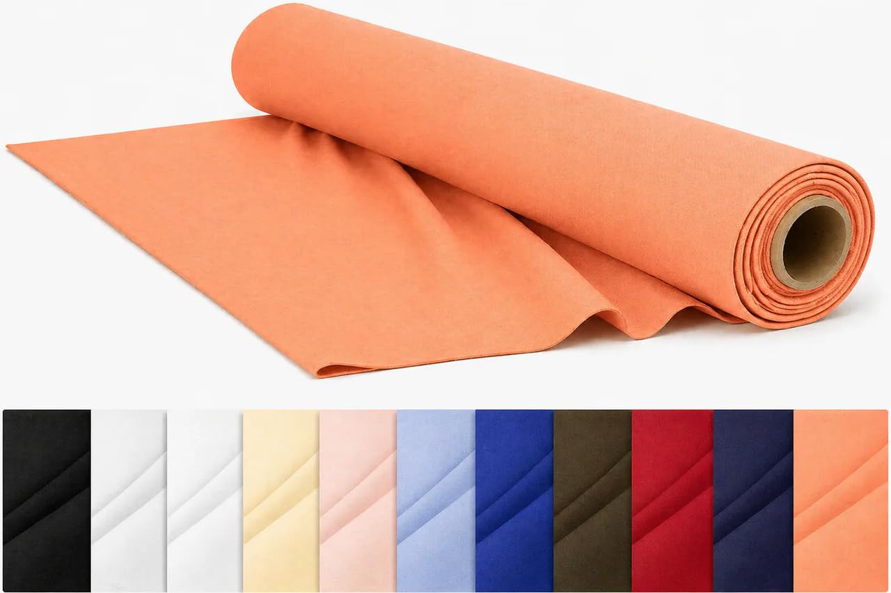 CraftsFabrics Plain Dyed Homespun Cotton Fabric – 100% Cotton – 110cm Wide – Soft Woven Craft Fabric for Sewing, Quilting, Dressmaking, Crafts & Home Décor (Peach, 1 Metre) — image 1