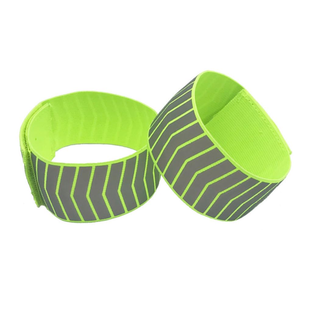 HEMOTON Bracciale Riflettente Sport Notte Bracciale Fluorescente Braccialetto Bande Uomini Bracciali visibilità Polso Riflessivo Illuminato Sicurezza Green