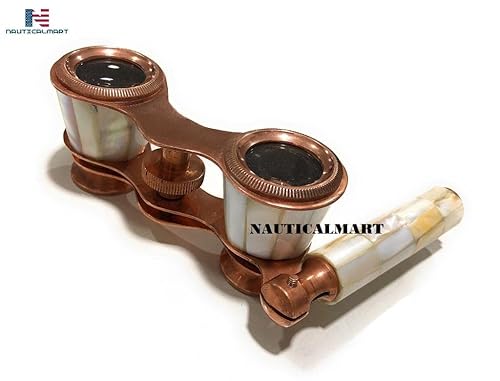 Miniatura 7 de NauticalMart - Binocular de latón con nácar  Binocular antiguo de ópera de NauticalMart Vintage Marine Spyglass Binocular coleccionable Instrumento
