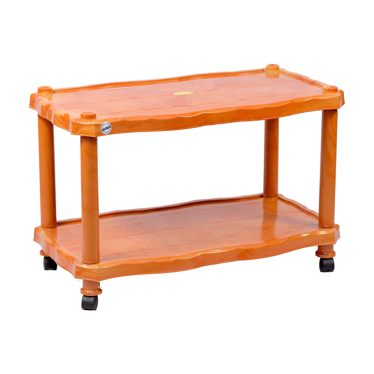 Center/Tea Plastic Table | Swift Series | Light Brown | Living Room/Balcony Decor Furniture with Wheels Set