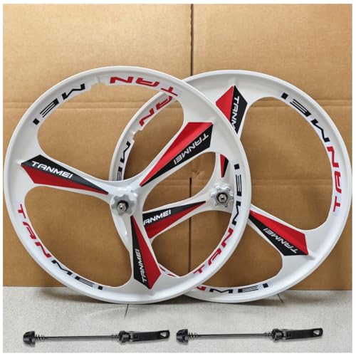 ZCXBHD 26" ܂肽ݎ]ԗp }OlVE BMX zC[Zbg 3{X|[N s[X\ ]ԃfBXNu[LΉ 100/135mm nu 6-9[^[(White-Red,Pair)