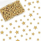 MorningRo 1000 Pcs Iron on Gold Star Mini Hotfix 8mm 10mm 13mm Flat Back Glue Studs Iron on Star Patches for Clothing Shoes Bags Dress Hat Pants Repair Decoration and DIY Craft