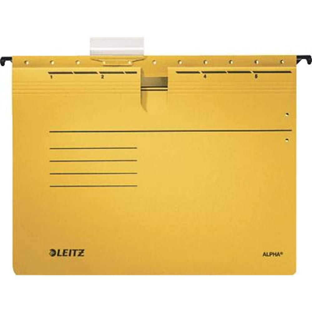 Leitz Alpha 19843015 Suspension Files for Professional Filing Pack of 5 Coloured Card Yellow