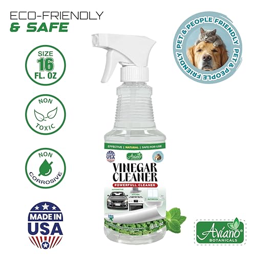 Aviano Botanicals Vinegar Cleaner, Made in USA - 16 Fl Oz Vinegar Cleaning Spray – Safe, Non-Corrosive, Pet & People Friendly, Eco-Friendly Mint Scent for Kitchen, Auto, Floors, Glass, Baths and more - Thumbnail 5