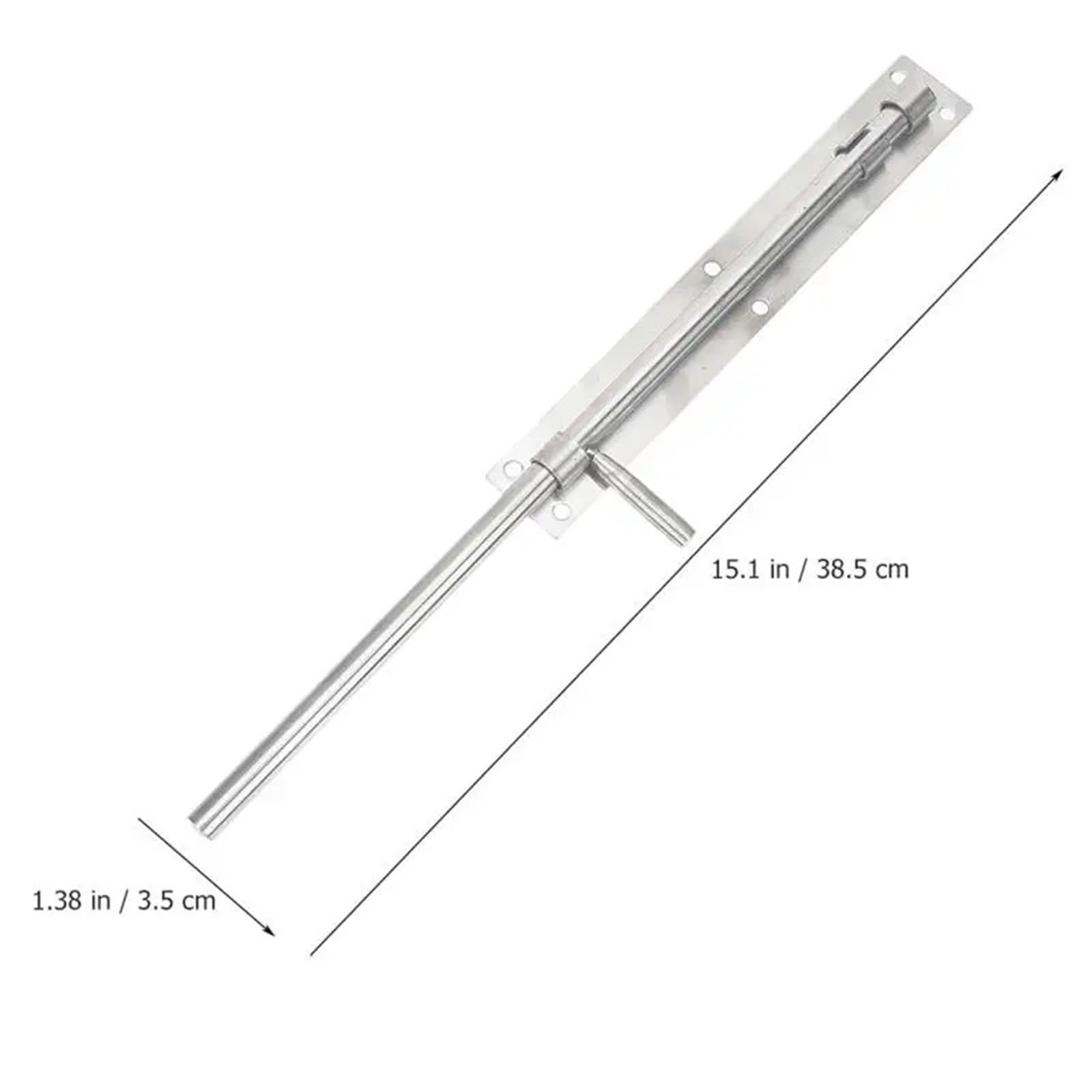 Loquet à pêne coulissant 38,5 cm Serrure de porte Verrou en acier inoxydable coulissante sécurité Pour Maison
