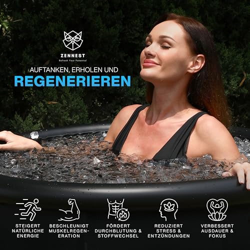 Zennest Eistonne Für Zuhause 90cm Round Std – Deutsche Ingenieurskunst, Cold Plunge Eisbaden Tonne Outdoor Mit 6-schicht-isolierung, Aufblasbare Eiswanne & Tragbare Badewanne Für Erwachsene - Ebook