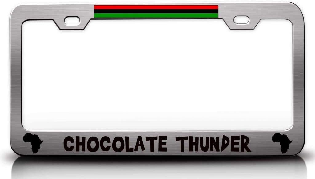 Chocolate Thunder African Map Metal Car SUV Truck License Plate Frame Ch y50
