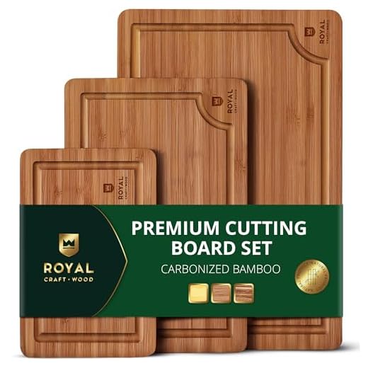 Royal Craft Bamboo Cutting Boards with Juice Groove