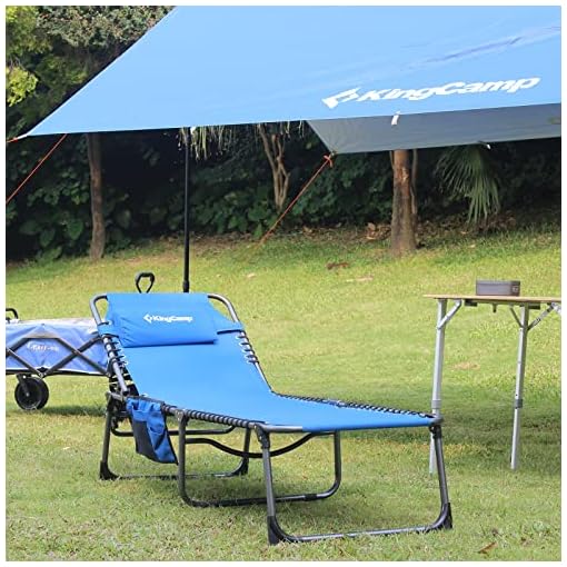 KingCamp Adjustable 5Position Folding Chaise Lounge Chair for Outside