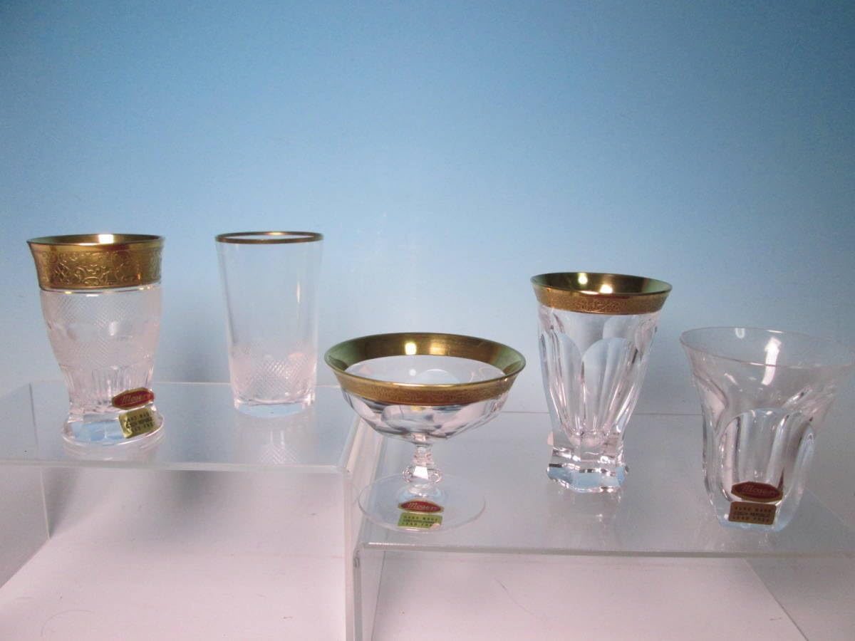 ノーブランド品モーゼルMOSER金彩クリスタルグラスコレクション6種
