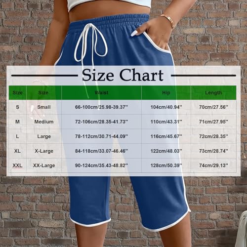 Oplxuo Capri Pants for Women Summer Casual Loose Comfy Workout Cropped Pants High Elastic Waist Athletic Capris with Pockets3