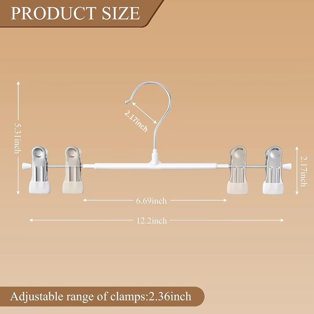 HWAJAN 20-Pack Coral Pink Pants Hangers With Clips – Heavy Duty Space-Saving Hanger For Skirts, Jeans, Shorts & Trousers