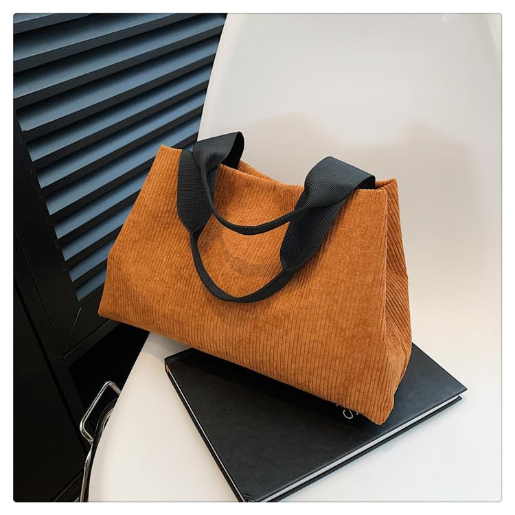 Base'ic Corduroy Tote Shoulder Bag for Women - Soft Retro Handbag, Large Capacity, Casual Stylish Purse2