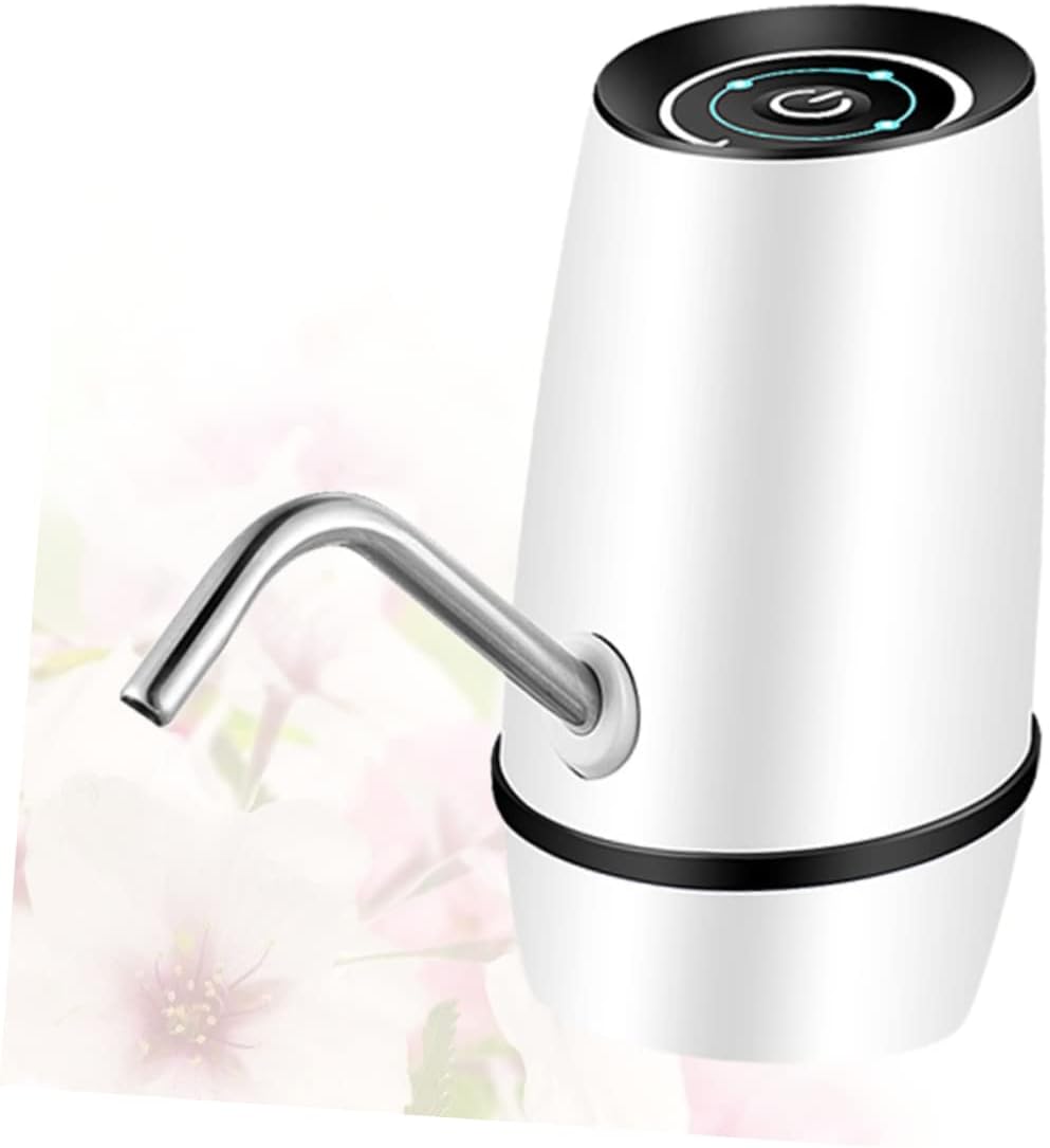 KALLORY USB Rechargeable Barrelled Water Pump Automatic Drinking Water Dispenser for Home Portable and Durable Operation Convenient Water Pumping Device White