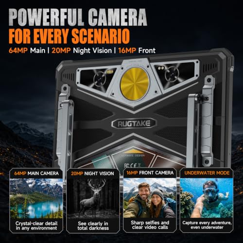 Image of T5 Pro 5G Rugged Tablet Android 16, 11 inch 20080mAh Waterproof Tablet | 32GB+256GB /2TB TF, 120Hz FHD+ Display, 64MP+16MP+20MP Night Vision, Gemini AI, 33W Fast Charging, IP68 /IP69K, FaceID /OTG /GPS