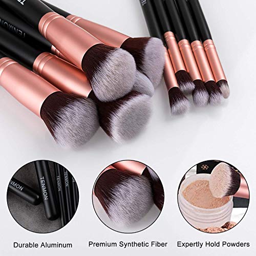 Tenmon 10 Pcs Makeup Brush Set Professional Face Eye Shadow Eyeliner Foundation Blush Lip Makeup Brushes Powder Liquid Cream Cosmetic Brush #TOP3