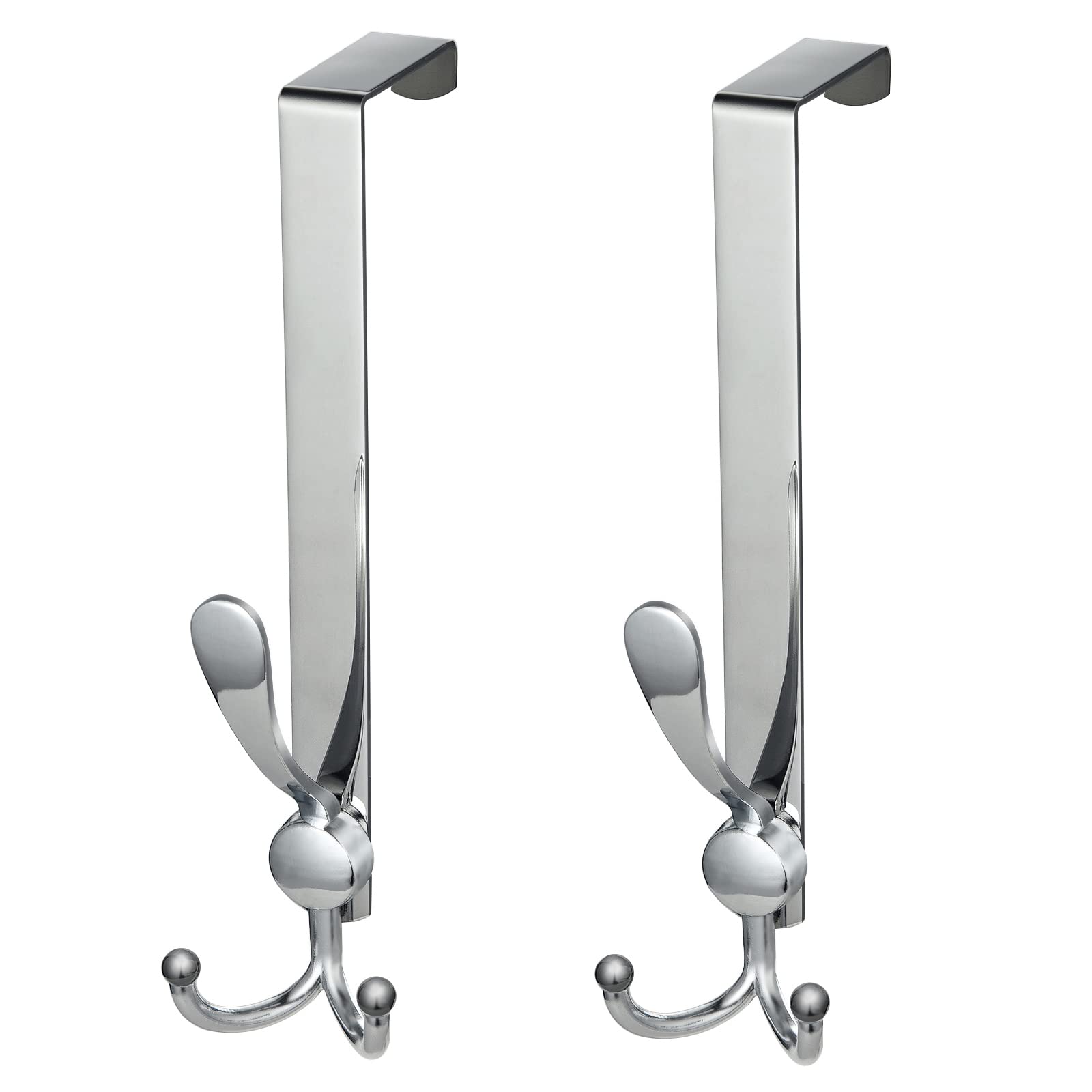 Appendiabiti Da Porta LYLIN - 15 Ganci In Acciaio Inox, Per Spessori Porta Fino A 17mm, Argento