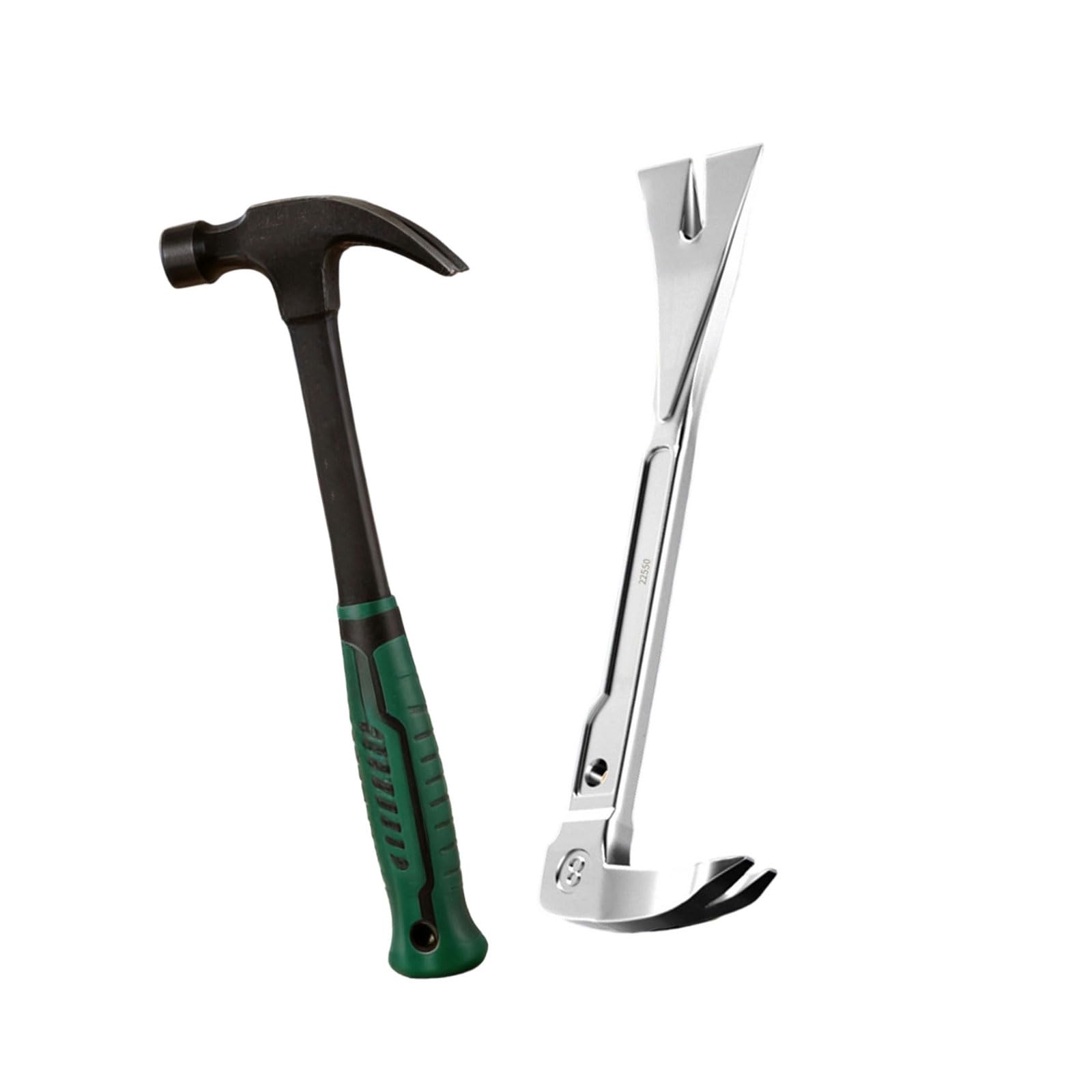 Hsioluted 8 Inches Sturdy Steel Claws Hammer And Demolition Rod Set Perfect For Construction And Home Improvement Projects Steel Claws Puller Hammer