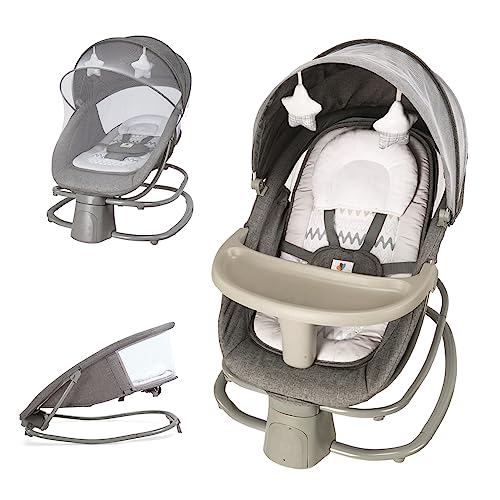 Image of 4-in-1 Baby Swing for Infants with Dinner Plate, Electric Rocking Chair,app contro on Your Phone,Adjustable backrest