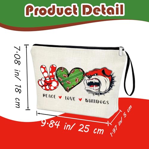 Bulldogs Lover Gift Makeup Bag Gift for Bulldogs Lover Football Basketball Sports Gift Merch Bulldog Spirit Peace Love Bulldogs2