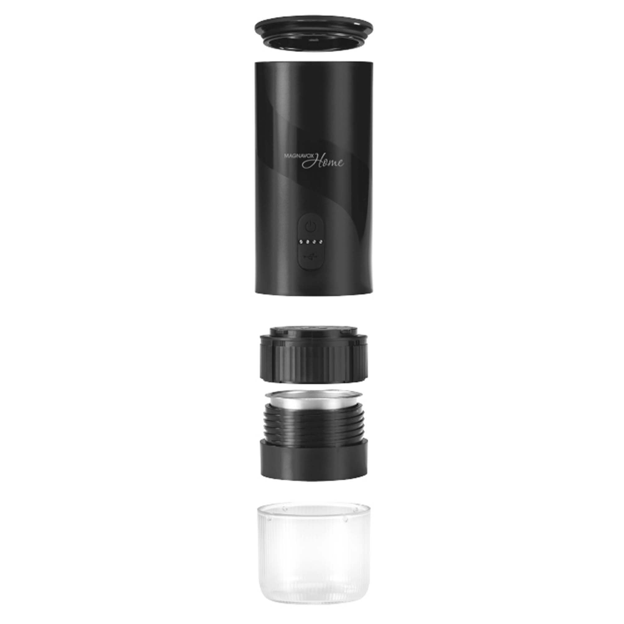 MAGNAVOX Home - Cafetera espresso portátil (molidos o cápsulas) con tecnología de preparación rápida y control de un solo toque, ideal para oficinas o viajes