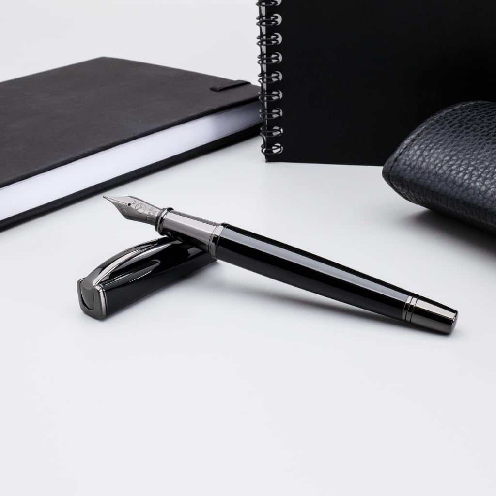 Monteverde USA Impressa Ballpoint + Fountain Gift Set (Black) Fine Nib + Bottled Ink - Premium Pen for Men & Women – Perfect for Office, Business, School, Gifts, Journaling, Autographs