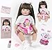 ZIYIUI Muñecas Reborn bebé 24 Pulgadas 60 cm Realista Vinilo de Silicona Suave Bebe Reborn Toddler Niña Pelo Largo Reales Recién Nacido Juguetes