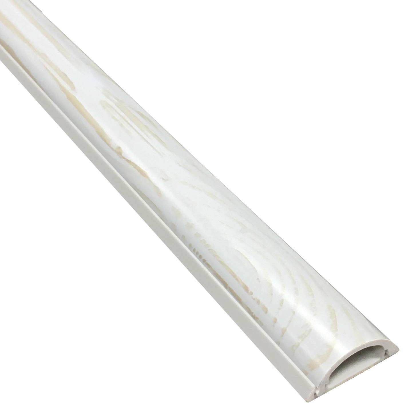 Electriduct Cable Shield CSX-1.5 Protector de alambre de PVC de 58 pulgadas, grano de madera, color blanco (paquete de 3)