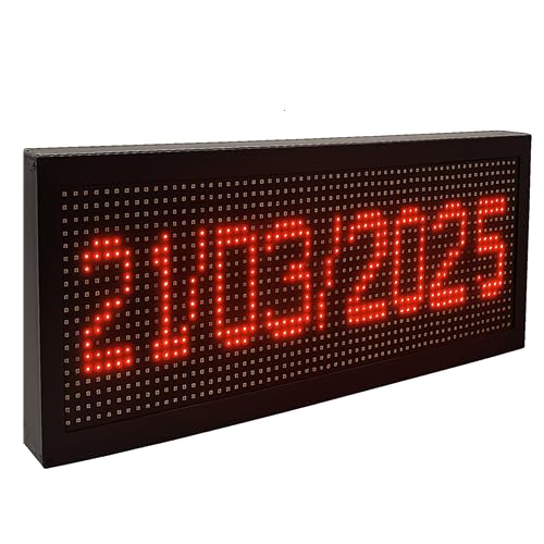 Buy Industrial LED Digital Wall Clock, Time & Date Display, Large ...
