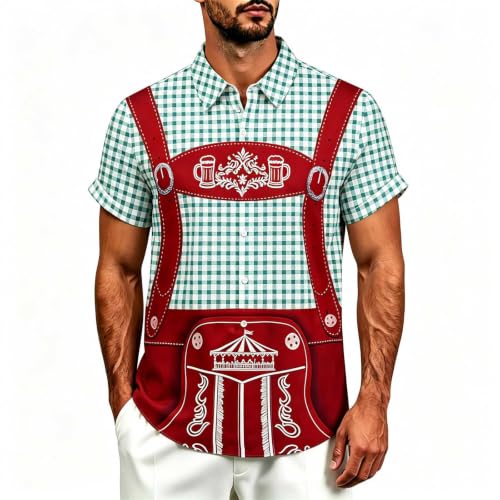 Chemise été homme casual à manches courtes imprimée pour festival bohème