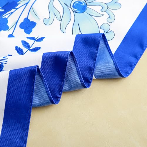 Image of Printed Poly Silken feel Scarf Stole for Women | Stylish, Soft, & Lightweight | Satin Feel Neck Scarf, Hair Scarf, Head Scarf for Women | Square Silk Stole for Handbag