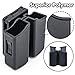RioRand Magazine Pouch Double Magazine Holster Universal 9mm .40 Caliber Stack Mag Holder with 1.5-2 Inches Belt Clip and Paddle (Black-Magazine Pouch)