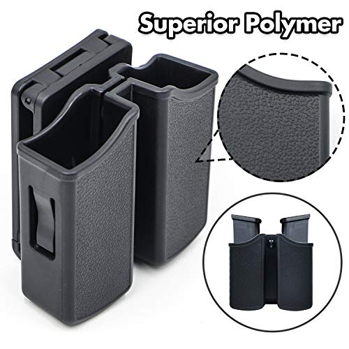 RioRand Magazine Pouch Double Magazine Holster Universal 9mm .40 Caliber Stack Mag Holder