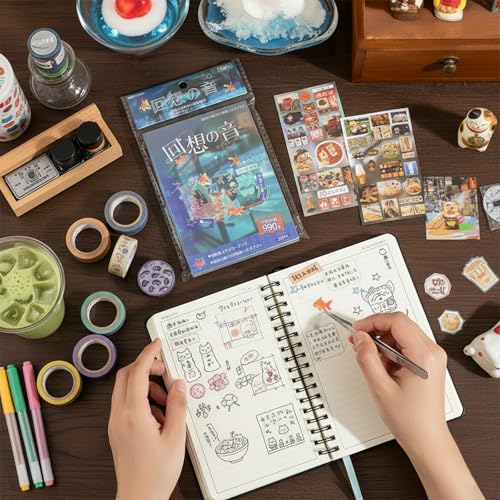 Image of Japanese Sticker Book,990Pcs Heisei Retro Stickers Manga Style Japanese Kawaii Stickers Journaling Scrapbooking for Adults