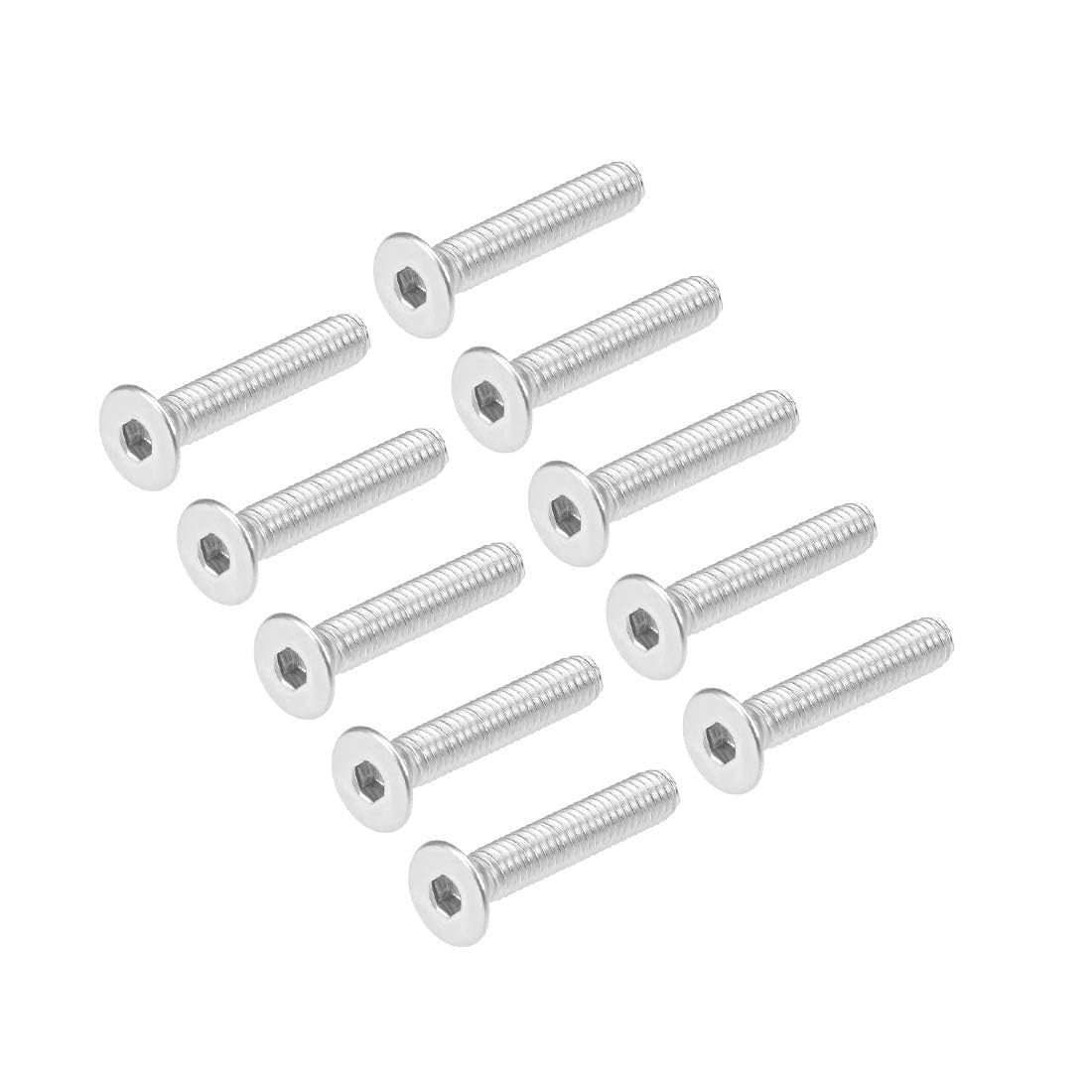 TOP-VIGOR 50Pcs M4 x 25mm Hex Socket Countersunk Head Cap Screws, Allen Socket Drive 304 Stainless Steel DIN7991 Flat Head Socket Cap Screws Bolts for